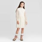 Girls' Tiered Lace Dress - Art Class White L, Girl's,