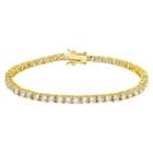 Target Women's Round-cut Cubic Zirconia Tennis Bracelet Gold Plated,