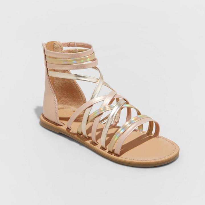 Girls' Dion Gladiator Zipper Sandals - Cat & Jack 13,