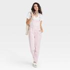 Women's High-rise Raw Hem Taper Denim Cropped Overalls - Universal Thread Purple