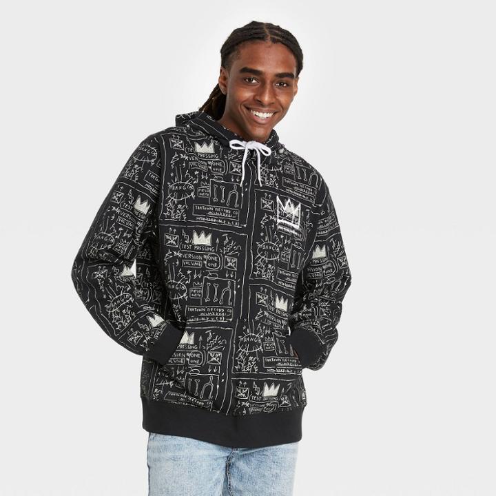 Men's Jean-michel Basquiat Hooded Sweatshirt - Black