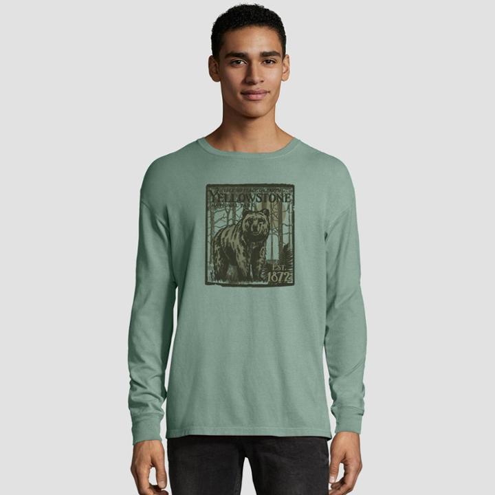 Hanes Men's Long Sleeve National Parks Service T-shirt - Cypress