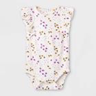 Baby Girls' Floral Ditsy Ruffle Short Sleeve Bodysuit - Cat & Jack Off-white Newborn