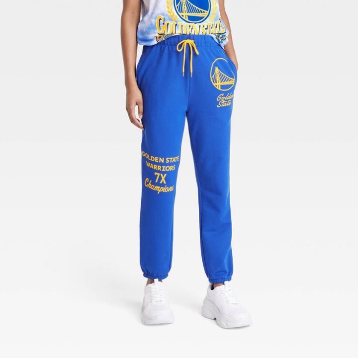 Women's Golden State Warriors Nba Graphic Straight Pants - Blue