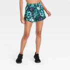 Women's Floral Print Mid-rise Run Shorts 3 - All In Motion Mint Leaf Xs, Green
