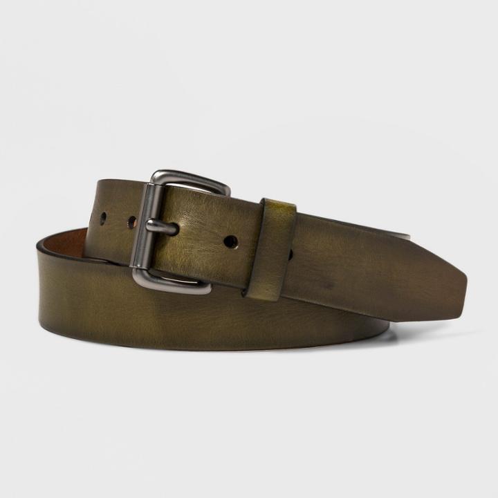 Target Men's Pinched Center Strap Belt - Goodfellow & Co Olive Green