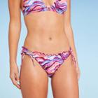 Women's Tie Detail High Leg Extra Cheeky Ruffle Bikini Bottom - Shade & Shore Multi Animal Print