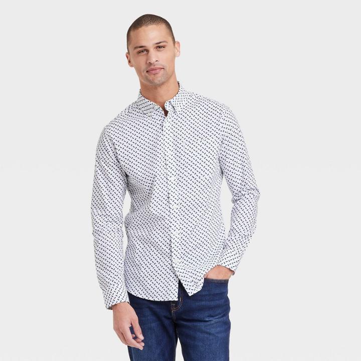 Men's Every Wear Long Sleeve Button-down Shirt - Goodfellow & Co Royal Blue