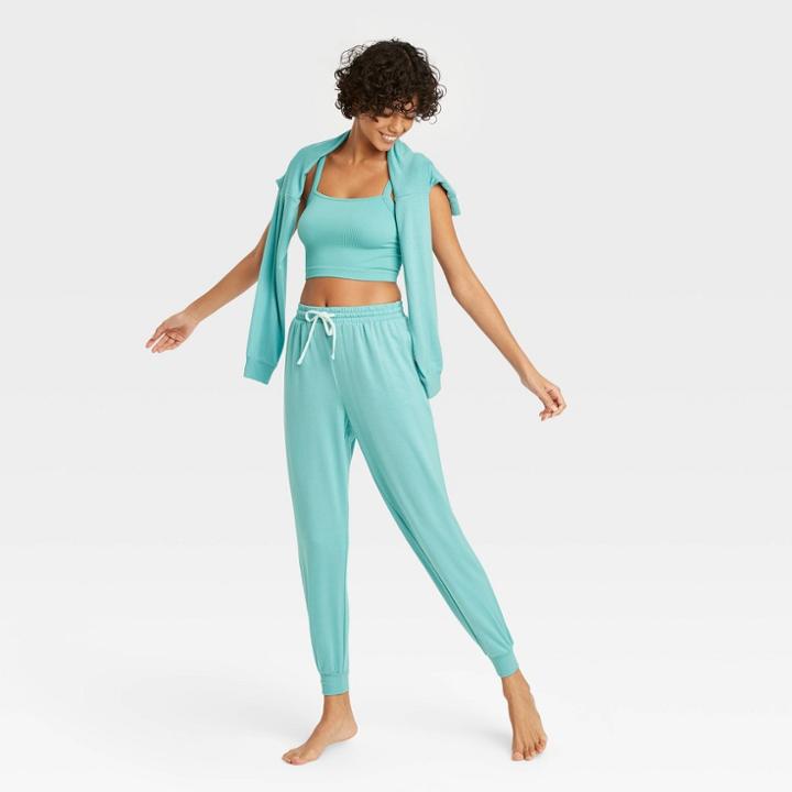 Women's French Terry Lounge Jogger Pants - Colsie Blue