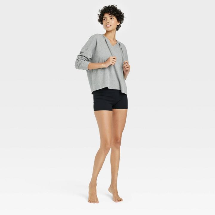 Women's French Terry Lounge Hooded Sweatshirt - Colsie Gray