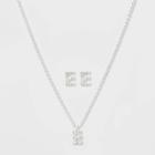 Initial E Crystal Jewelry Set - A New Day Silver, Women's