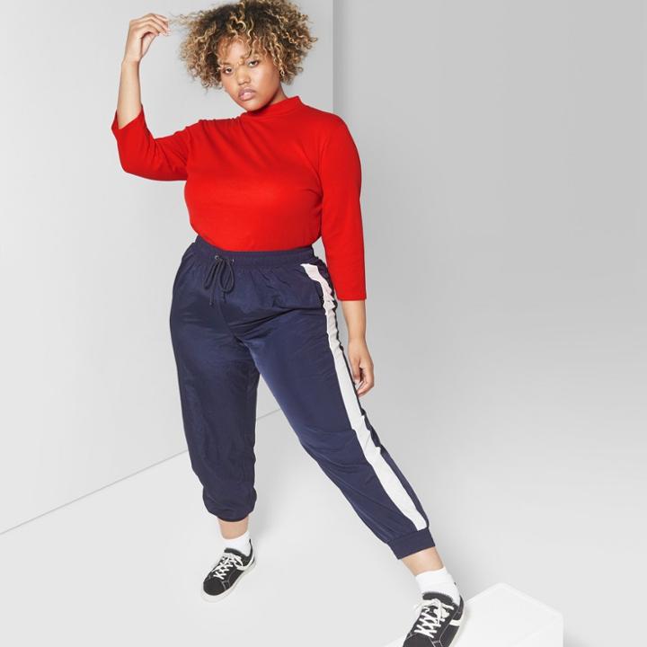 Women's Long Sleeve Mock Neck T-shirt - Wild Fable Wowzer Red