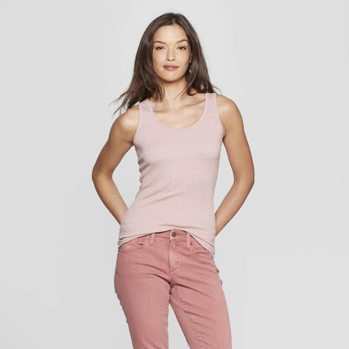 Women's Rib Racerback Tank Top - Universal Thread Pink