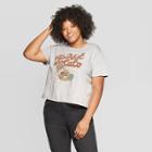 Mighty Fine Women's Mr. Potato Head Plus Size Short Sleeve Cropped Graphic T-shirt (juniors') - Light Gray Wash