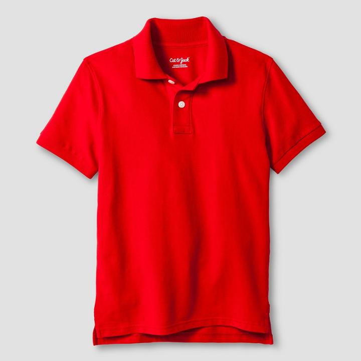 Boys' Pique Stain Resist Uniform Polo Shirt - Cat & Jack Red
