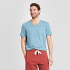 Men's Standard Fit Short Sleeve V-neck Novelty T-shirt - Goodfellow & Co Dark Blue S, Men's,