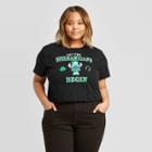 Women's Disney Stitch Shenanigan Plus Size Short Sleeve Cropped T-shirt (juniors') - Black 1x, Women's,