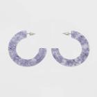 Flecked Lucite Hoop Earrings - Wild Fable Light Purple, Women's