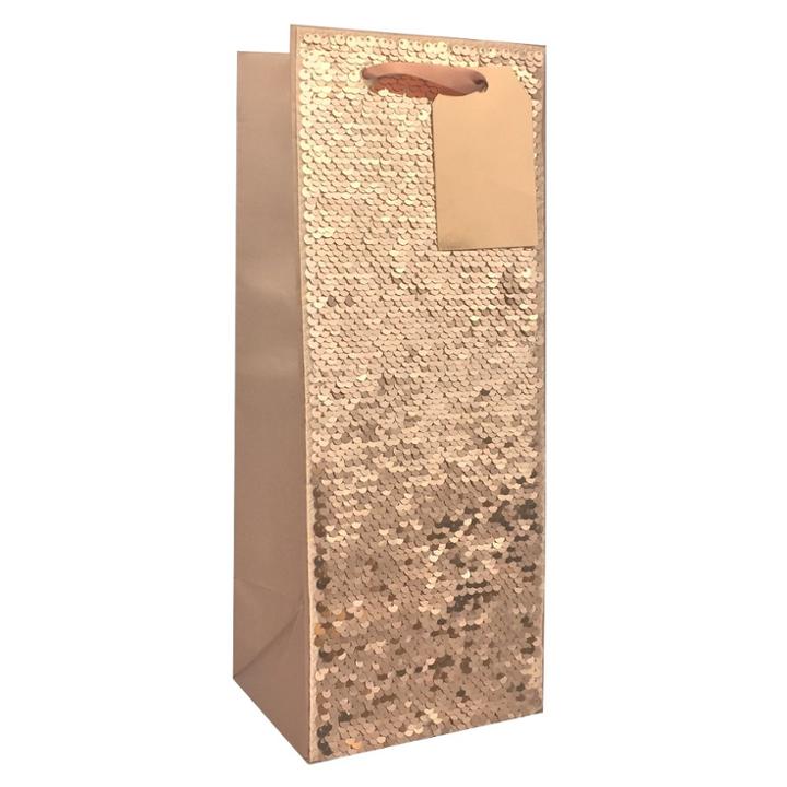 Spirit Sequin Christmas Gift Bag Copper - Wondershop,