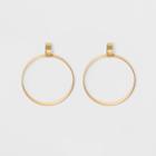 Open Circles Linked With Post Back Metal Hoop Earrings - A New Day Gold