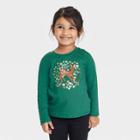 Toddler Girls' Deer Long Sleeve Shirt - Cat & Jack Jade Green