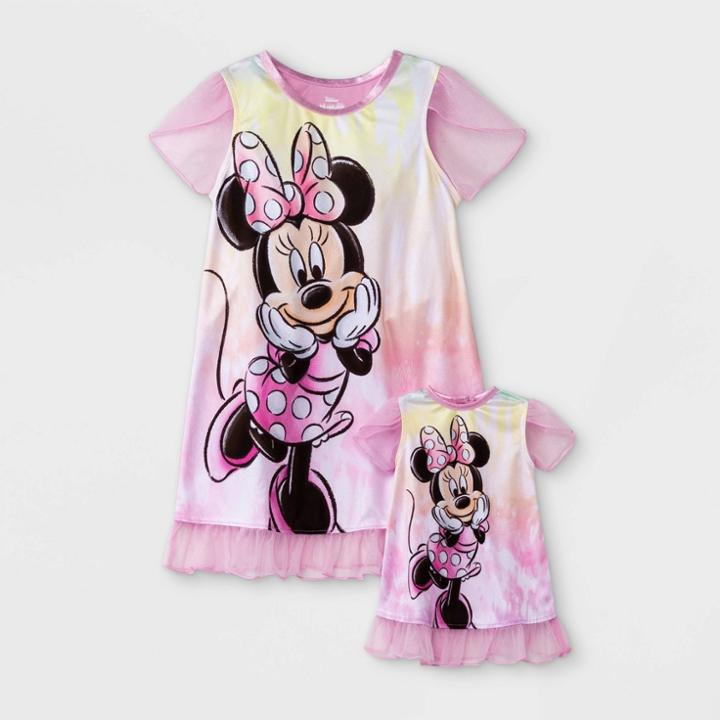 Toddler Girls' 2pc Minnie Mouse 'doll & Me' Nightgown - Pink