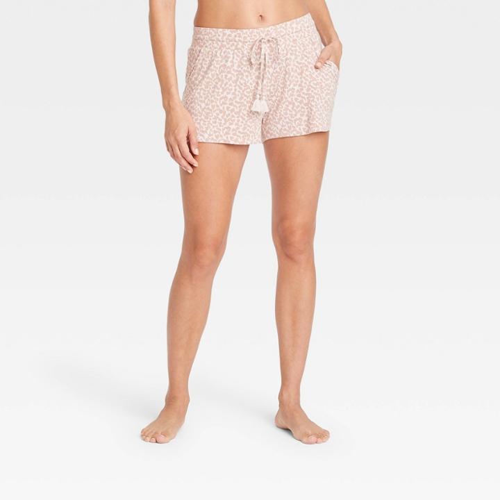 Women's Beautifully Soft Leopard Print Pajama Shorts - Stars Above Pink