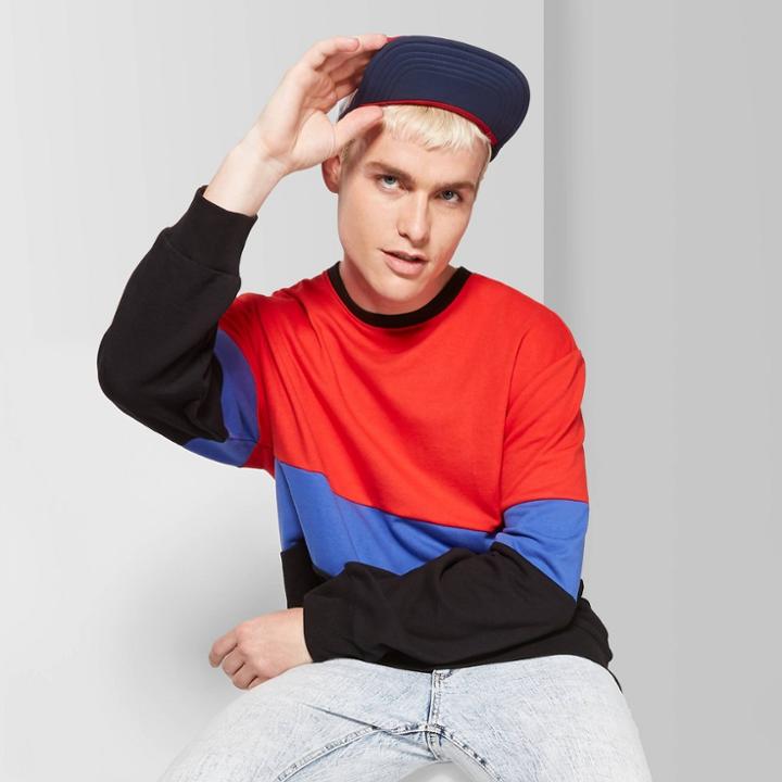 Men's Knitted Crew Neck Sweatshirt - Original Use Anthem Red