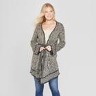 Women's Long Sleeve Tie Front Wrap Cardigan - Knox Rose