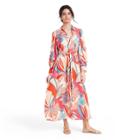 Mixed Floral Long Sleeve Robe Dress - Alexis For Target Xxs