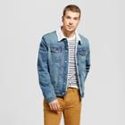 Men's Trucker Denim Jacket With Sherpa Lining - Goodfellow & Co Rinse Wash