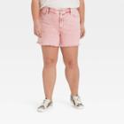 Women's Plus Size High-rise Slim Fit Jean Shorts - Universal Thread Pink