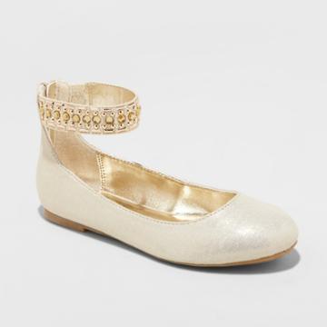 Girls' Flowers By Nina Triana Dressy Ballet Flats - Gold