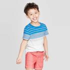 Toddler Boys' Elevated Texture Stripe T-shirt - Cat & Jack Blue