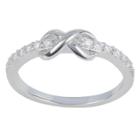 Journee Collection 1/5 Ct. T.w. Round-cut Cz Pave Set Infinity Ring In Sterling Silver - Silver,