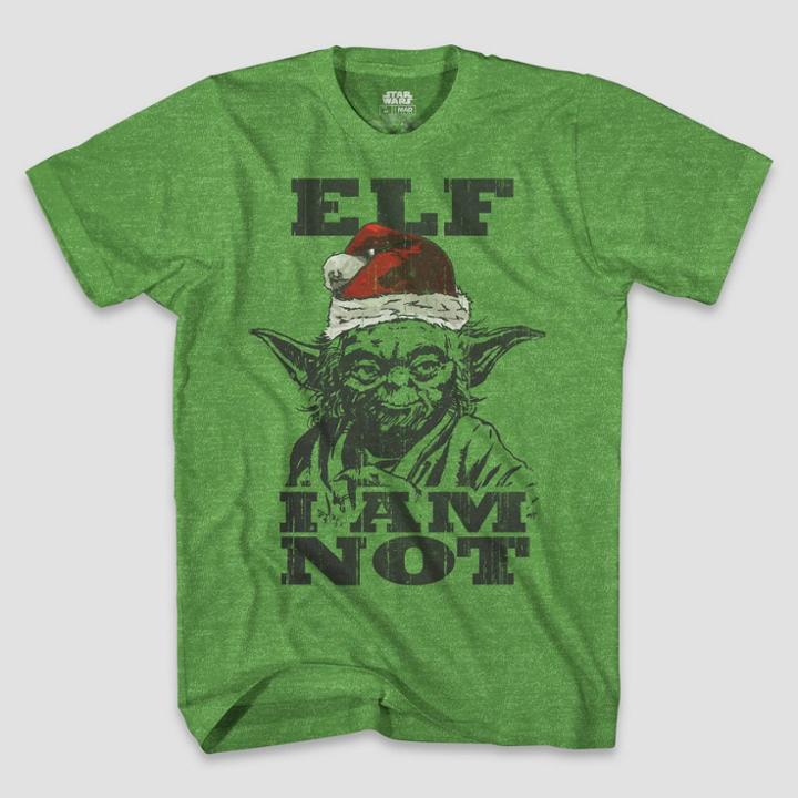 Petitemen's Star Wars Elf I Am Not Short Sleeve Graphic T-shirt - Green S, Men's, Size: