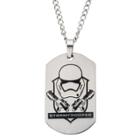 Men's Star Wars Stormtrooper Laser Etched Stainless Steel Dog Tag Pendant With Chain