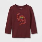 Toddler Boys' Rainbow Dino Long Sleeve Graphic T-shirt - Cat & Jack Red