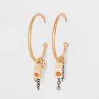 Semi-precious Chain Fringe Hoop Earrings - Universal Thread Orange