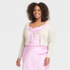 Women's Cropped Cardigan Sweater - Ava & Viv Cream