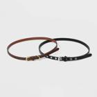 Women's Harness Belt With Metal Grommet - A New Day Cognac