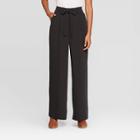 Women's Regular Fit Mid-rise Tie-waist Straight Pants - A New Day Green