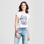 Women's Short Sleeve Leo Sign Art Graphic T-shirt - Modern Lux (juniors') White