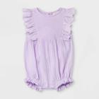 Baby Girls' Bubble Gauze Short Sleeve Romper - Cat & Jack Purple Newborn