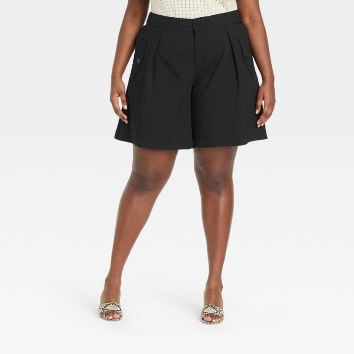 Women's Plus Size Bermuda Shorts - Who What Wear Jet Black