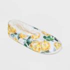 No Brand Women's Watercolor Lemon Cozy Pull-on Slipper Socks - White/yellow
