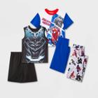 Boys' Marvel 5pc Pajama Set - Blue/white/black