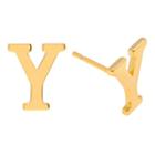 Women's Journee Collection Brass Initial Stud Earrings - Gold, Y, Gold