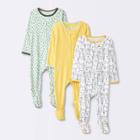 Baby 3pk Modern Hues Tight Fit Zip-up Sleep N' Play - Cloud Island Yellow