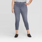 Women's Plus Size Mid-rise Distressed Cropped Skinny Jeans - Universal Thread Gray